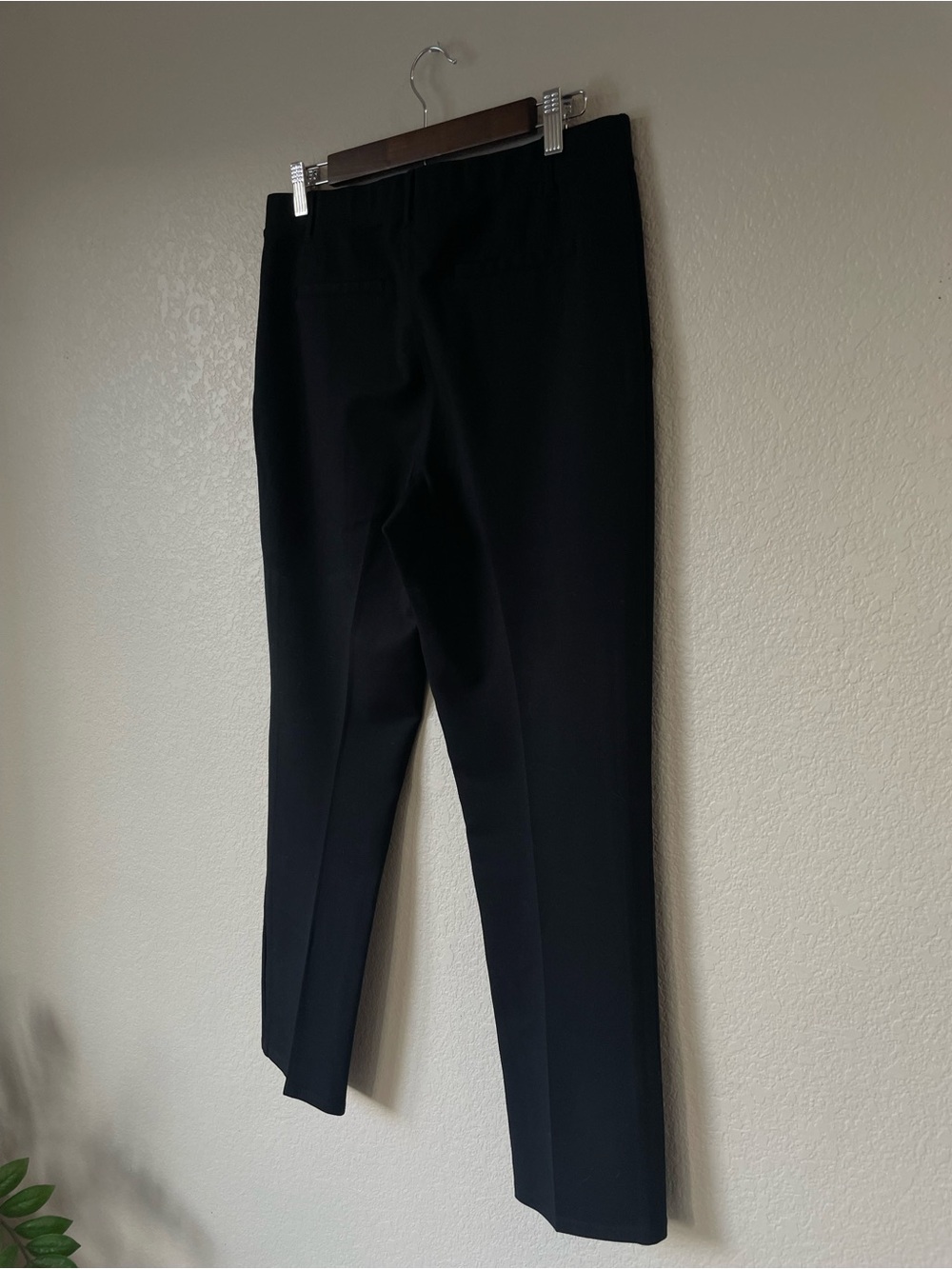 Quince Black Petite Stretch Trousers Work Pants Elastic Waist Large L - Picture 4 of 8